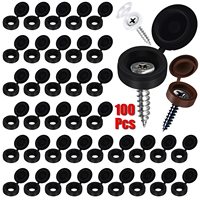 100Pcs Screw Caps Plastic Hinged Screw Cover Caps, Folding Snap Washer Covers for Covering Screw Heads Screw Protection Caps
