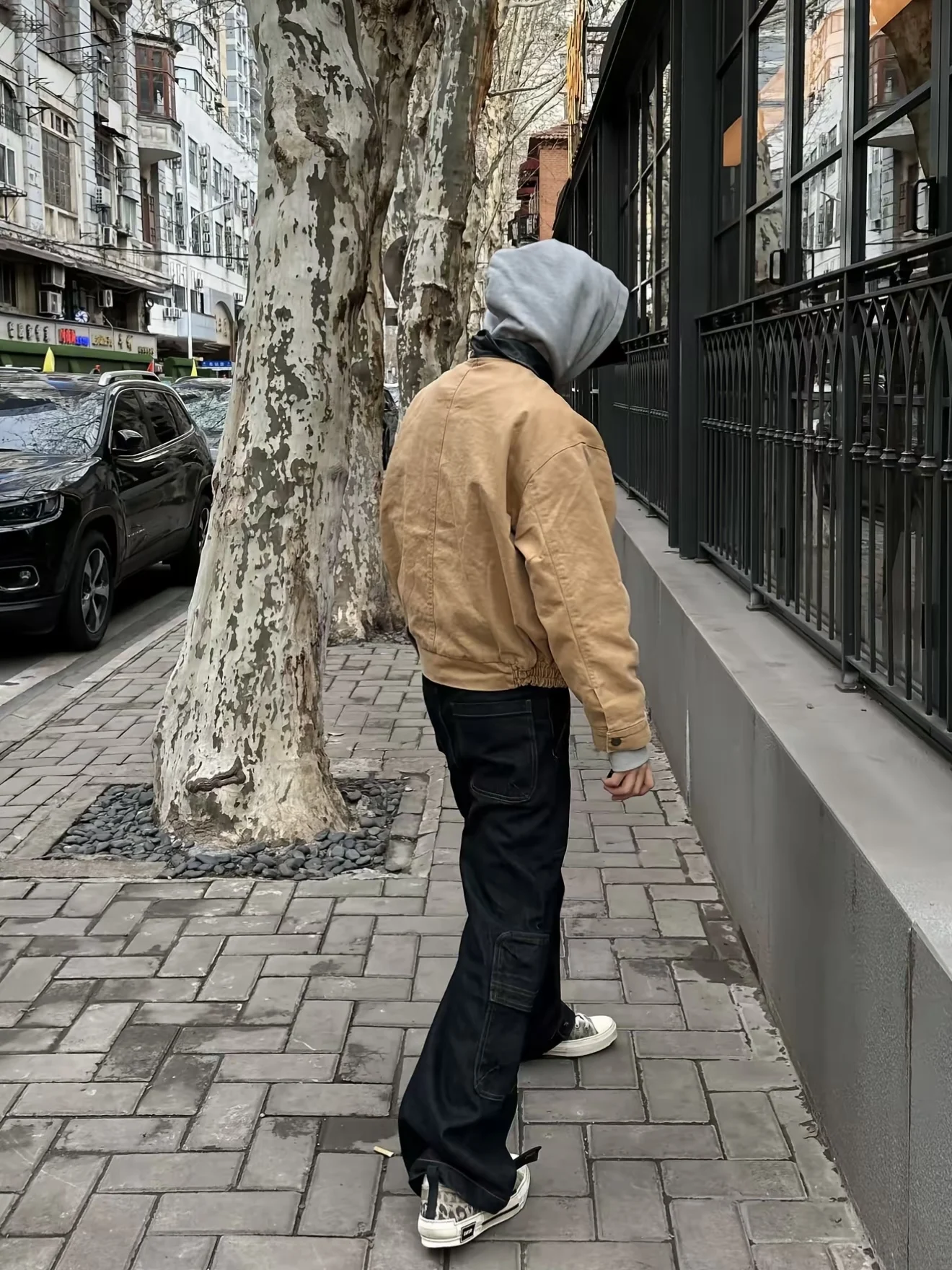 الرجعية الأمريكية Waed Cleanfit طوق Jaet الرجال الخريف الشتاء تنوعا Boxy Sle طويل Sve لون نقي ex معطف #5