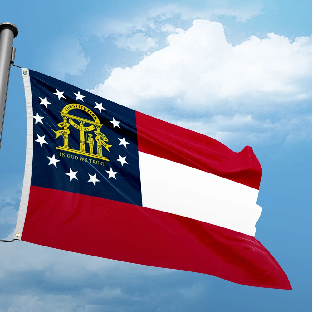Georgia Flag 3*5FT 90*150CM USA States Flags Design Custom Indoor Outdoor Decor Banners  Polyester UV Resistance Double Stitched