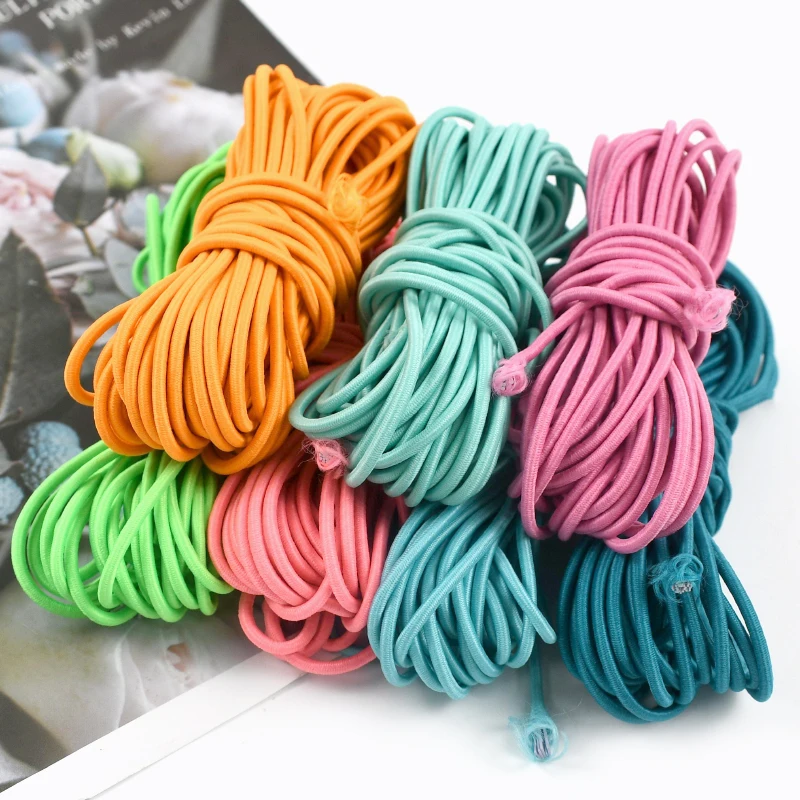

5/10/20/30M 2.5mm Clothes Elastics Rope Belt Strech Rubber Band for HairBand Sewing Elastic Ribbon Strap DIY Crafting Supplies