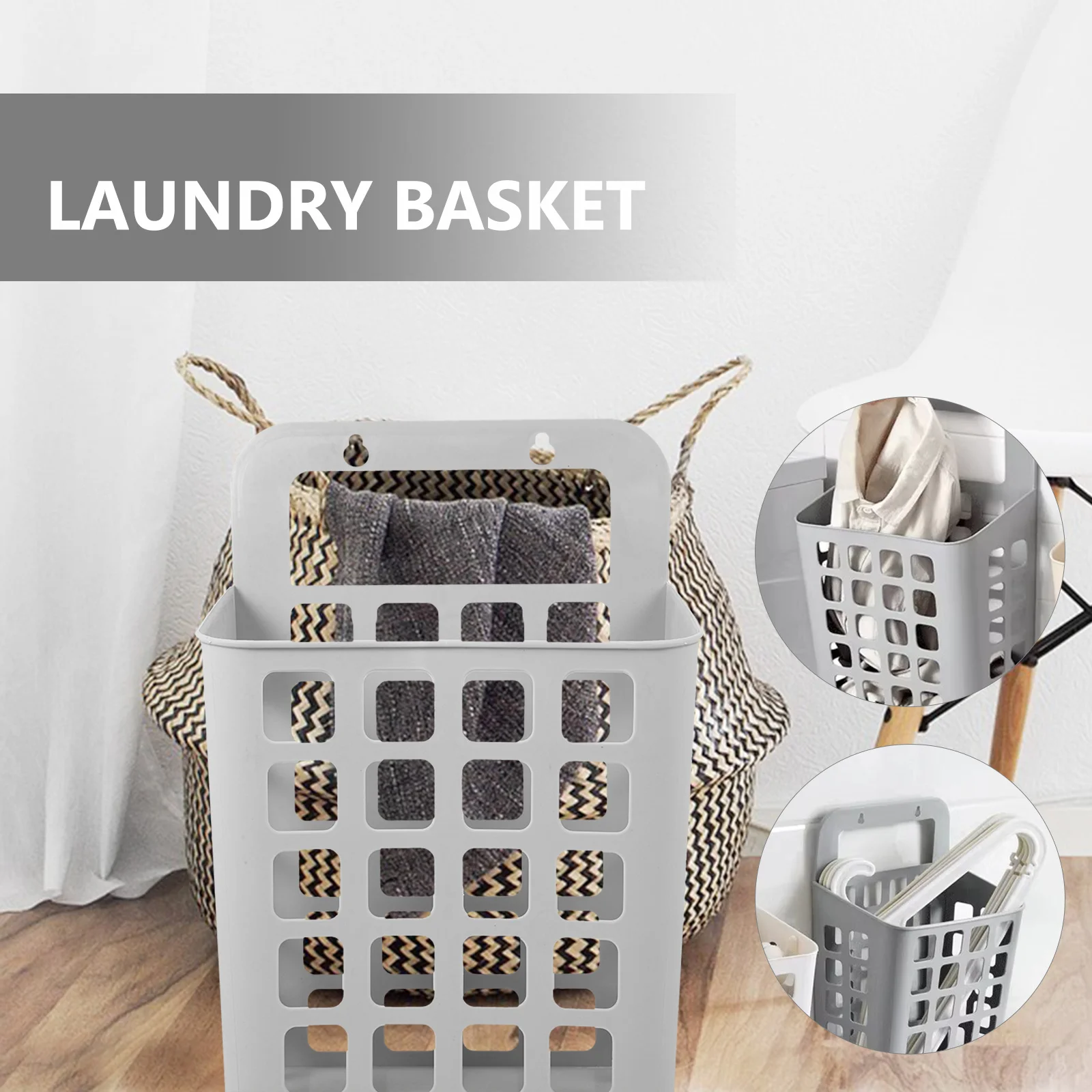 

Foldable Laundry Hamper Plastic Storage Basket For Bathroom Bedroom Closet Organizing Clothes Blankets Shoes Detachable