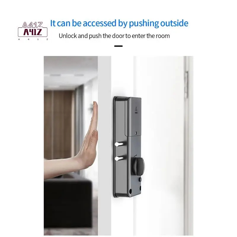 

A41Z-Smart Tuya App IC Card Lock For Wooden Door Bluetooth Lock Electronic Door Lock No Drill Indoor Concealed Installation