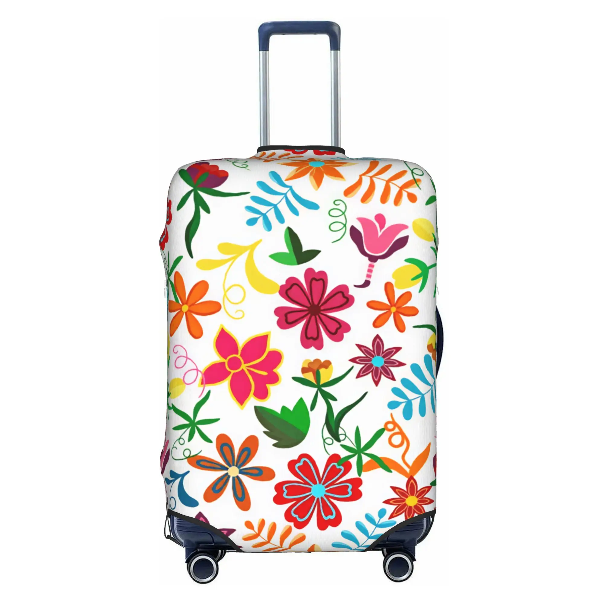 Colorful Mexican Flowers Suitcase Cover Washable  Luggage Covers Protector for 18-32 inch