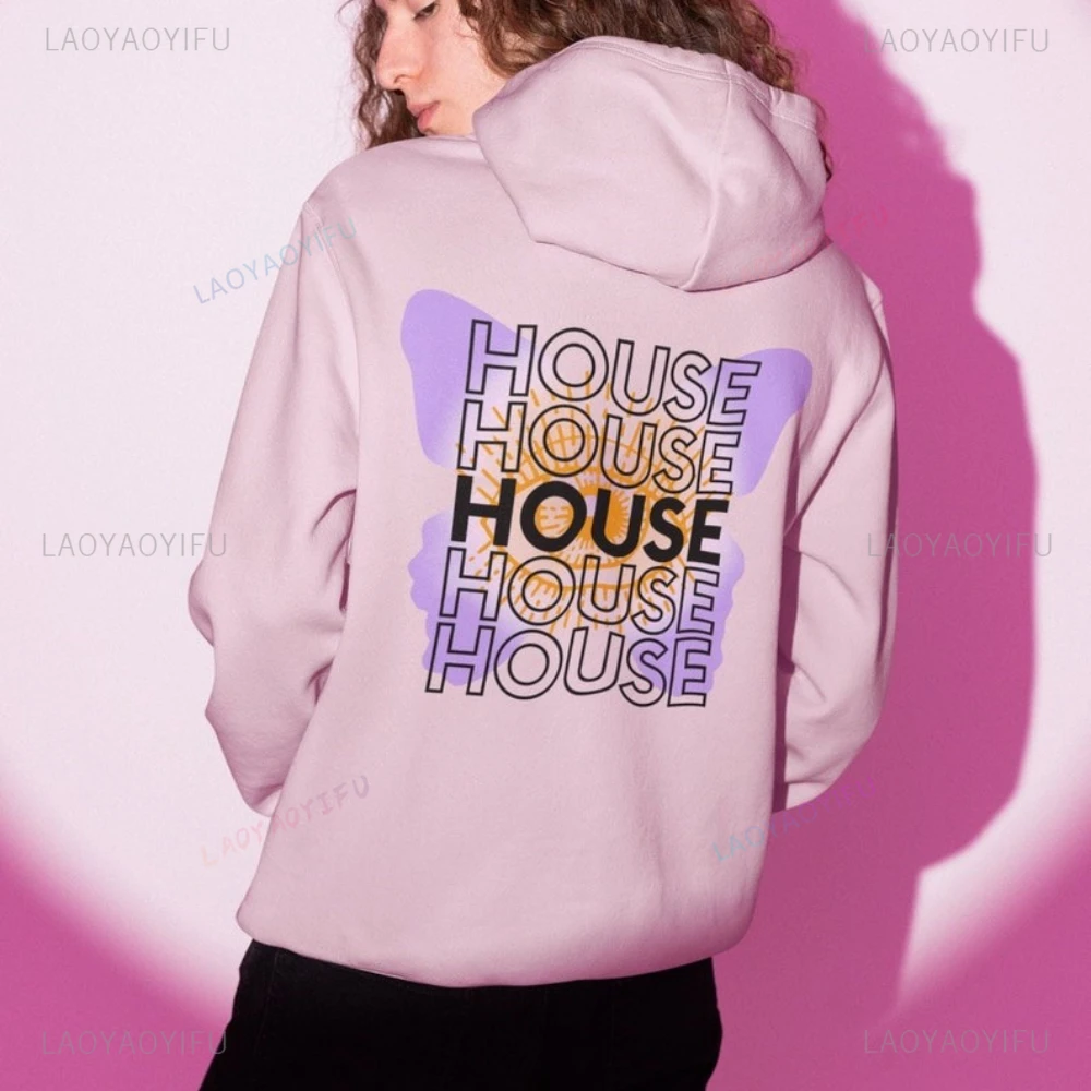 

House Music Butterfly Festival EDM Rave Hoodie Woman Man Autumn and Winter Fashion Casual Pullover Creative Fashion Long Sleeve