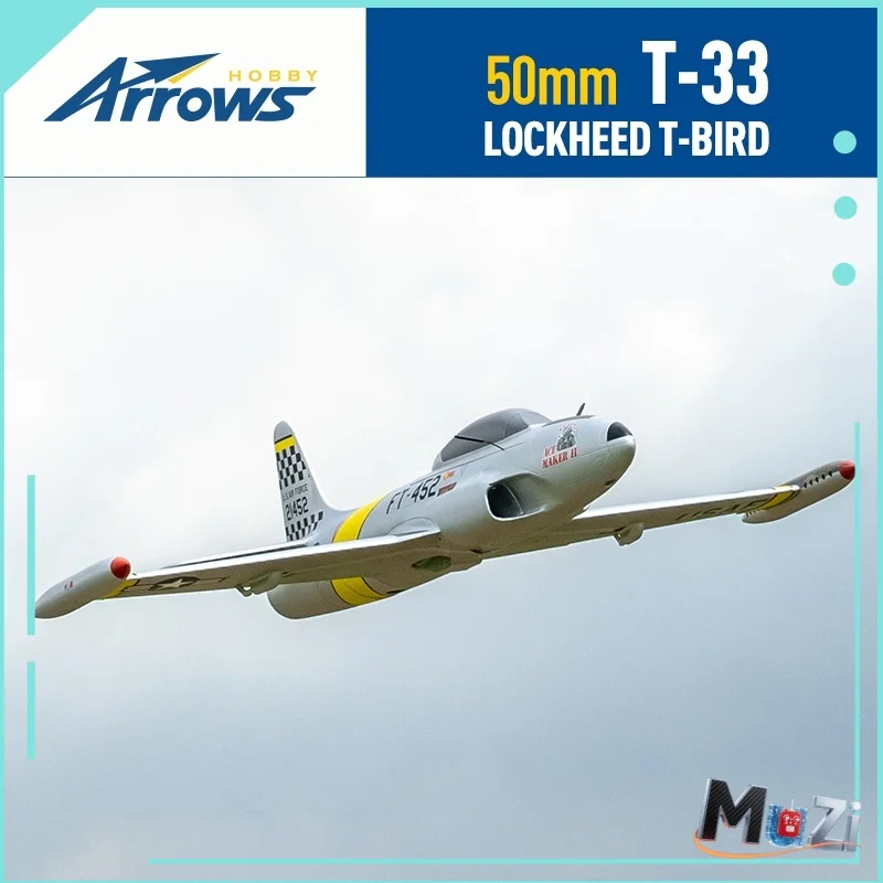 Model Blue Arrow 50mm T-33 Symulacja Samolotu Sportowego dla Początkujących, Sterowany Ręcznie, Elektryczny Samolot Zdalnie Sterowany z Stałym Skrzydłem T33