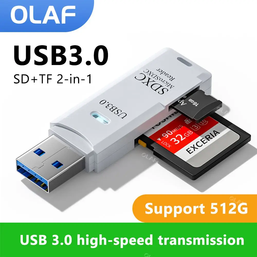 Czytnik kart USB 3.0 Micro SD TF Adapter do odczytu kart pamięci Szybki czytnik kart 2 w 1 do telefonu PC Laptop Akcesoria Dysk U