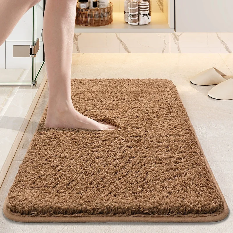 

2.5cm Long Fluff Super Water Absorbent Bathroom Floor Mat Anti-slip Bath Mat Floor Mat Bedroom Door Mat Home Decoration S127