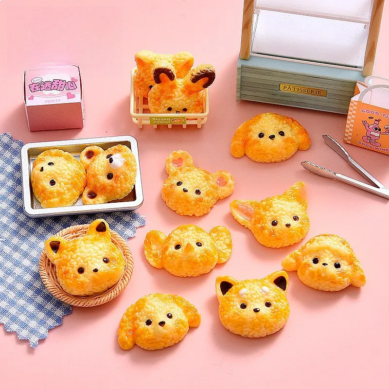 100pcs Kawaii Resin Flatback Mini Cookie Charms for DIY Phone Case Hairpin Earrings Craft Dollhouse Accessories