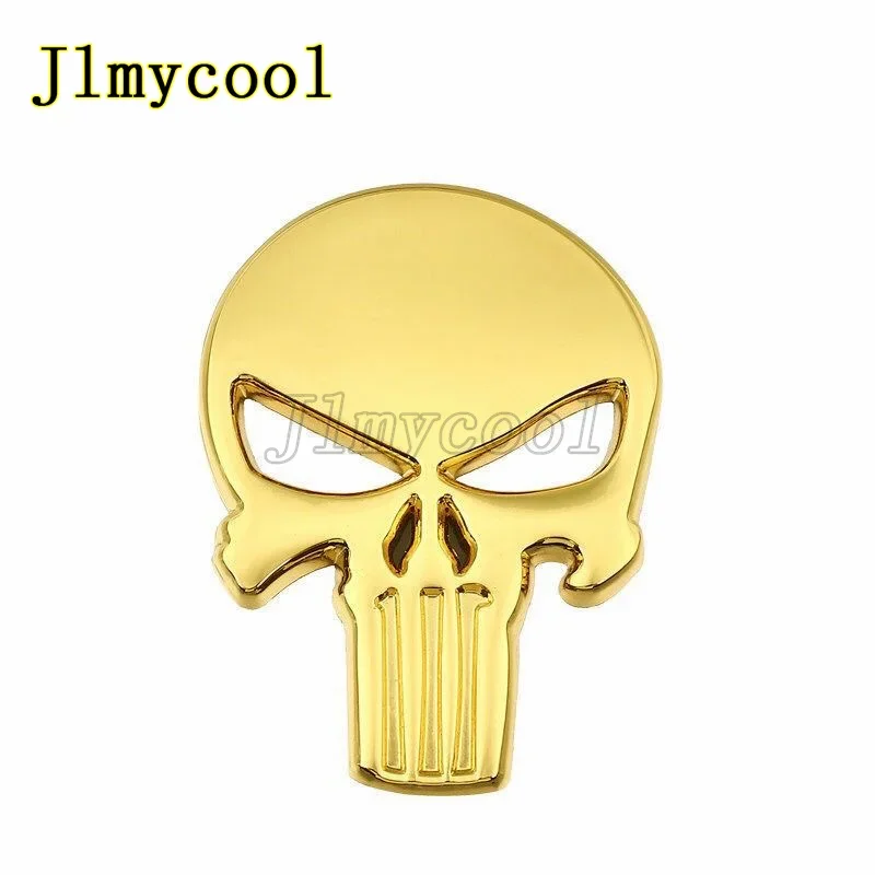3D Metal Skull Skeleton Head Emblem Sticker Modified Scratch Fuel Tank Sticker Decoration Car Accessories