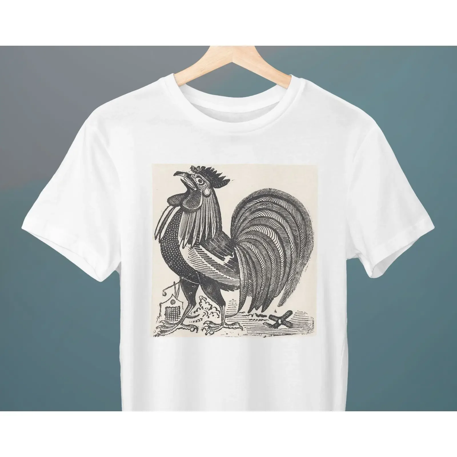 A Rooster Jose Guadalupe Posada T Shirt Art for Her Him Lover vintage Washed Casual graphic streetwear Soft