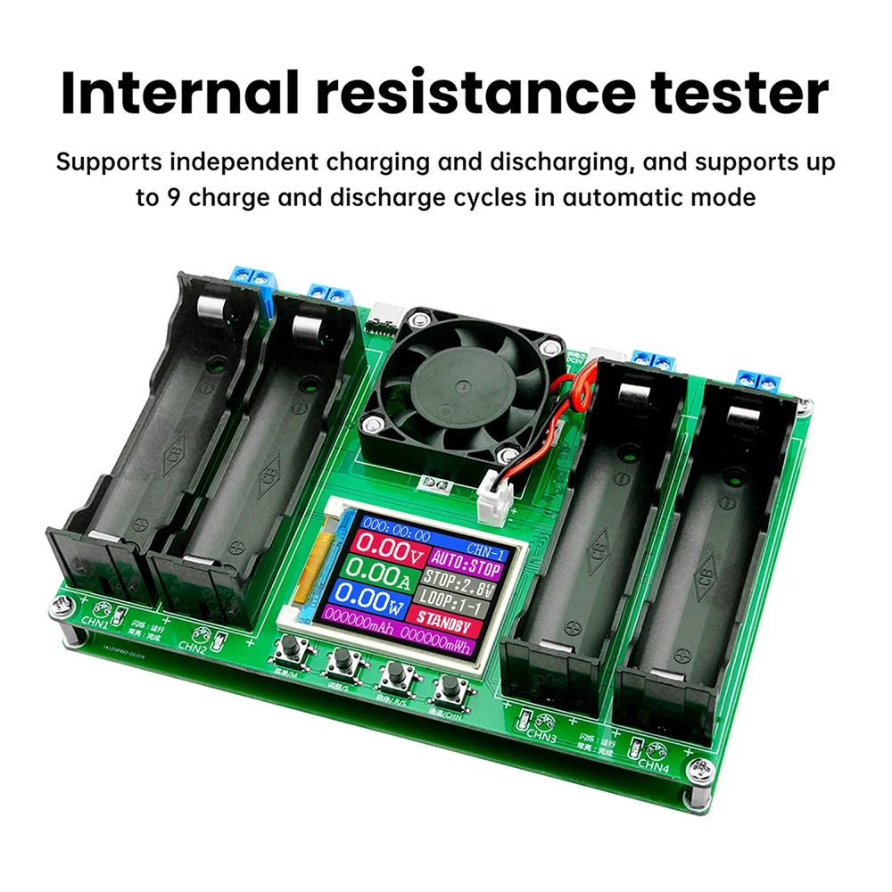 Upgraded 18650 3S 4 Channel LCD Display Battery Capacity Tester MAh Lithium Digital Battery Detection Module For Battery Testing