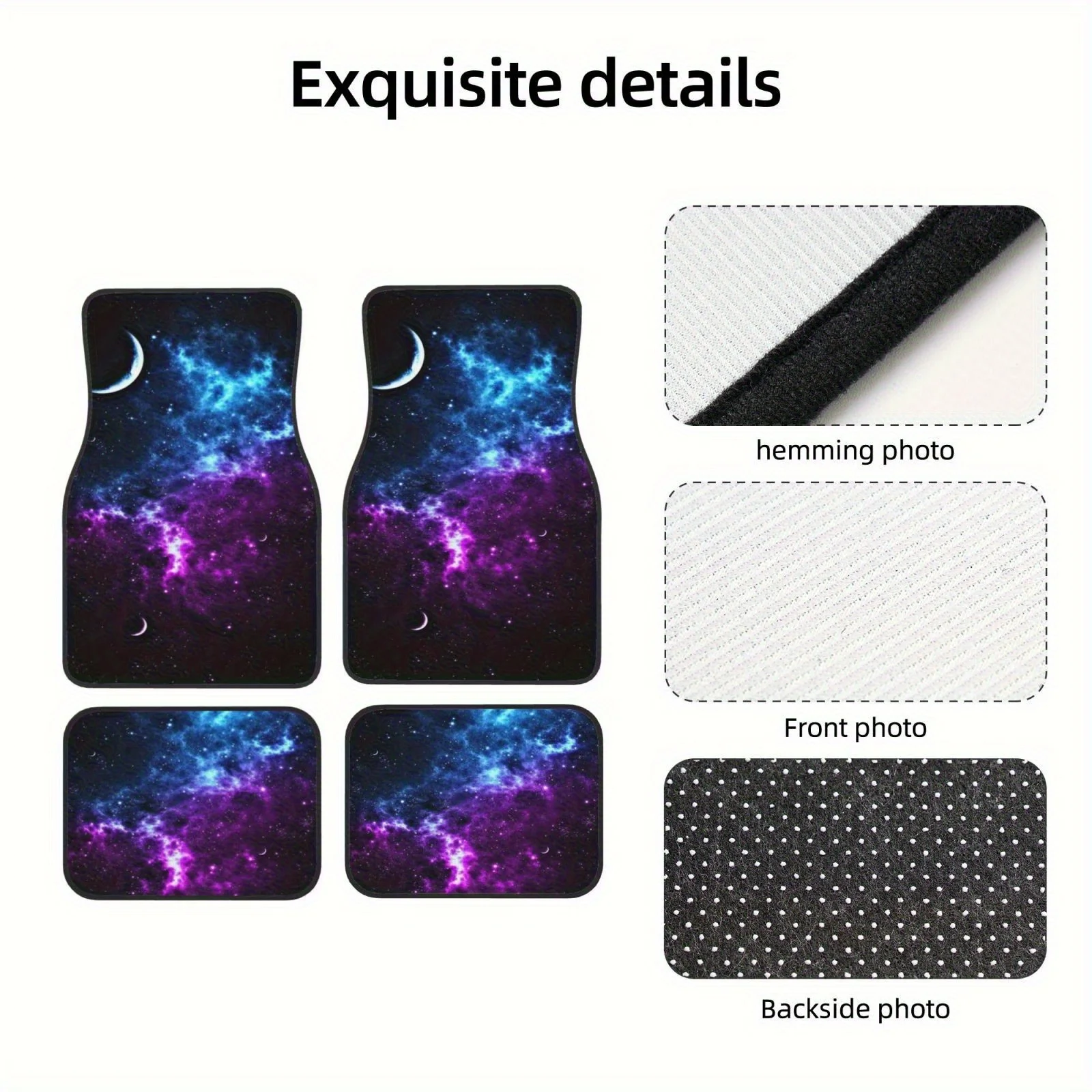4pcs Set- Universal Car Floor Mats, Starry Pattern Easy To Match, High-density Polyester Wear-resistant And Easy To Clean, Suita