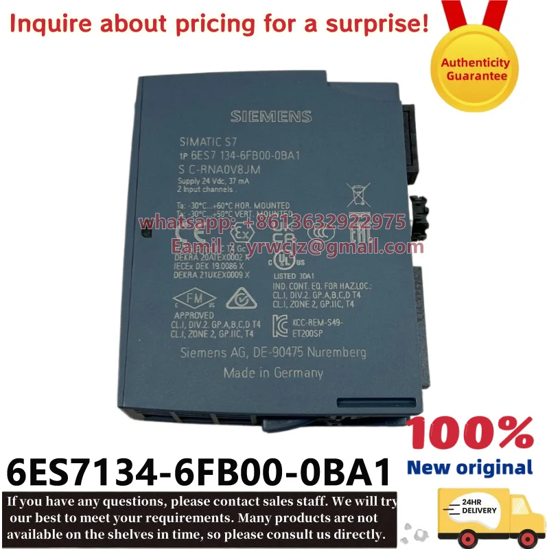 6ES7134-6FB00-0BA1 Siemens SIMATIC ET200SP Analog Input Module, 100% Brand New and Original