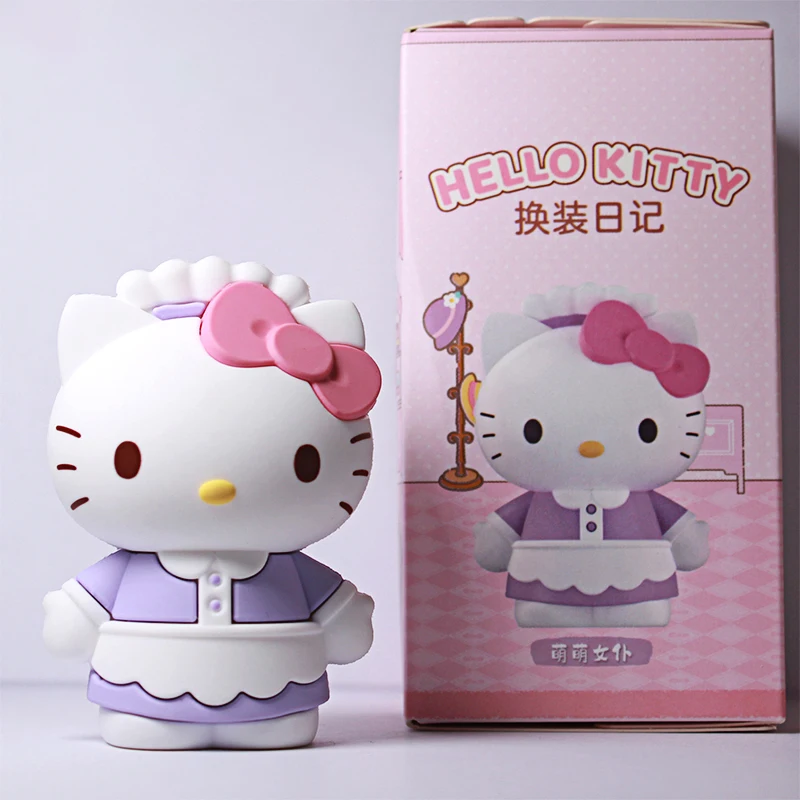 Autentyczna figurka Sanrio Hello Kitty w szkatułce niespodziance - seria Diary Dress-Up, styl "Sweet Companion", urocza figurka kolekcjonerska, ozdoba.