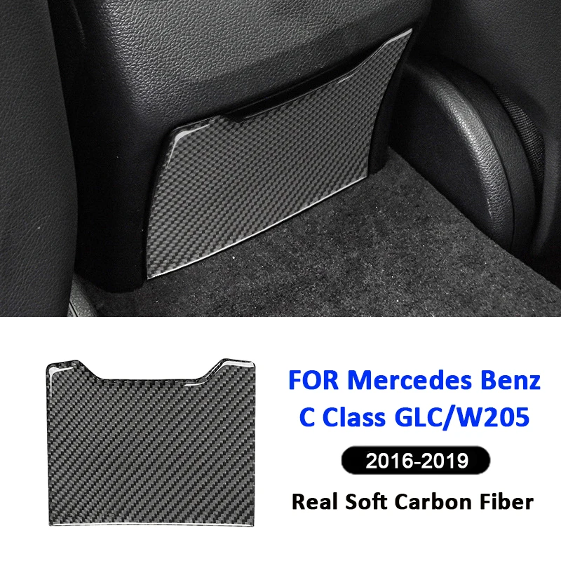 

Carbon Fiber Car Rear Ashtray Anti-Kick Trim Panel Interior Decoration Sticker For Mercedes Benz 2016-2019 C Class GLC W205