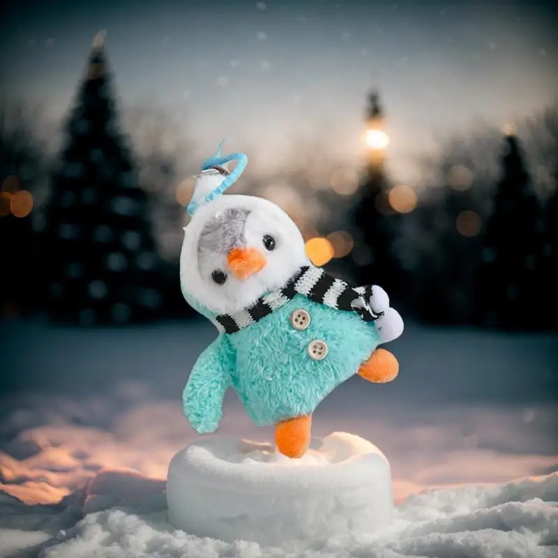 Winterpinguïn pluche pop sleutelhanger speelgoed met kerstsjaal; Girly tas hanger, rugzak hangende aantrekkingskracht, verjaardagscadeau