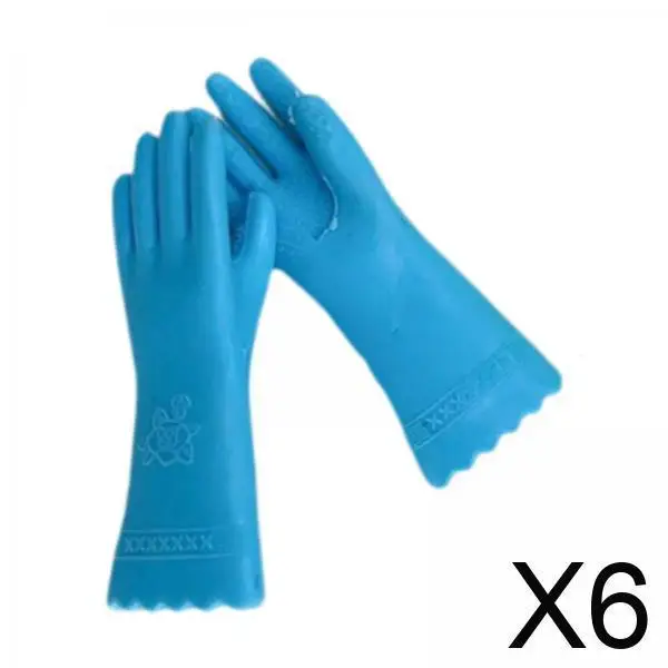 

6x 1:12 Scale Mini House Supply Tiny Gloves Dollhouse Rubber Gloves for Micro Landscape