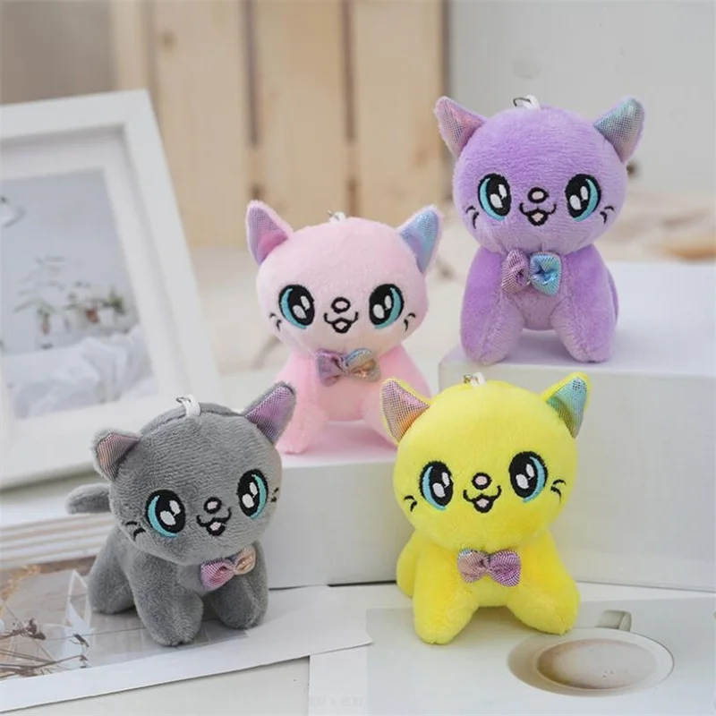 10cm New Kawaii Plush Stuffed Toys Cute Cat Animals Car Room Decoration Keychain Bag Pendant Filling Toy Doll Christmas Gifts