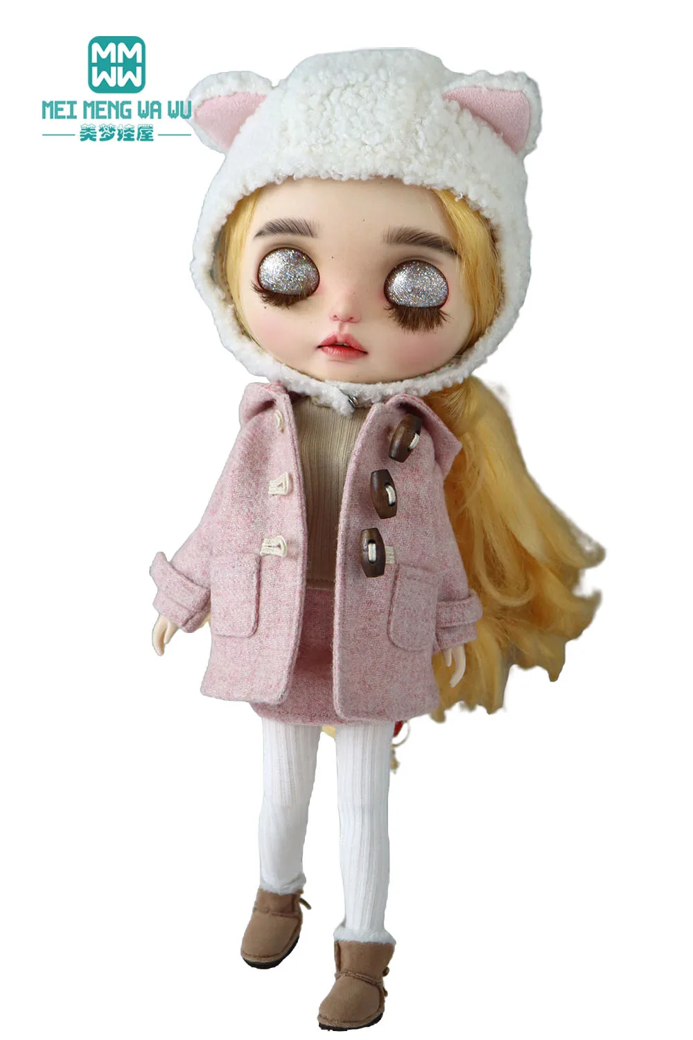 Blyth Clothes Azone OB22 OB24 doll accessories FashionCasual Hooded Jacket Tweed coat