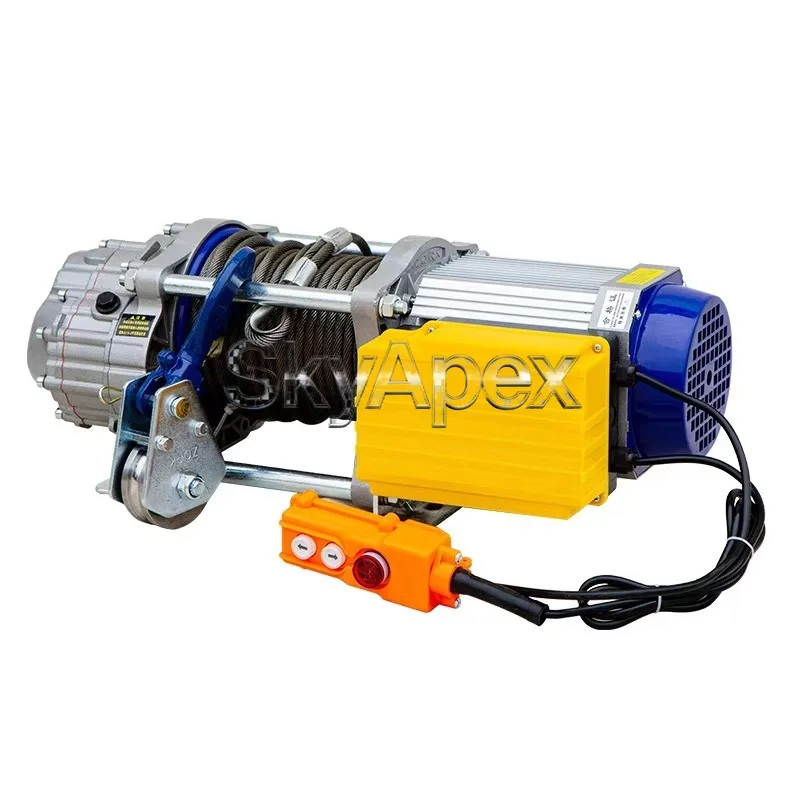 

1.5T Multifunctional Aluminum Shell Electric Hoist Horizontal Pulling Hoist With Steel Wire Rope Sling Remote Control 220V Motor