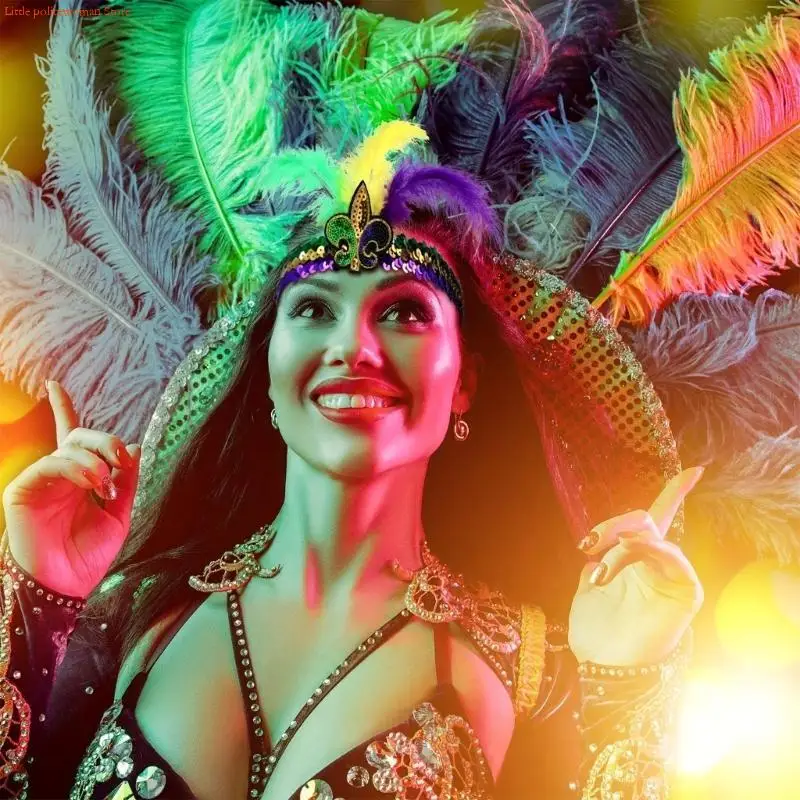 مجموعة إكسسوارات أزياء F92D Mardi Gras لدعائم حفلات الهالوين التنكرية #4