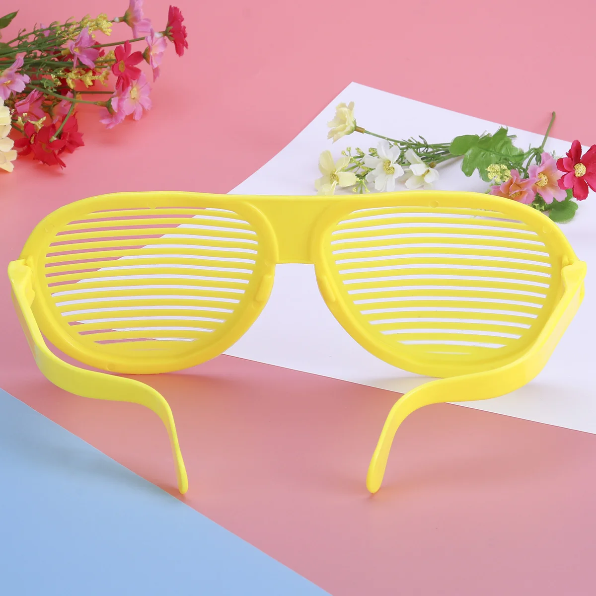 

Yellow Oversized Shutter Glasses Fun Fashion Accessory Perfect for Party Club Performance Unique Gift Idea Fun Glasses