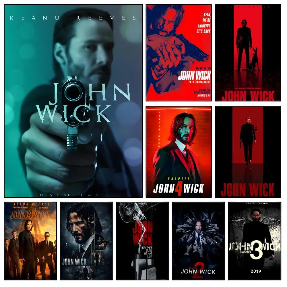 Film J-John W-Wick Baba Yaga Poster Waterproof HD Modern Peel And Stick Wall Decor Bedroom Living Room Dorm Office