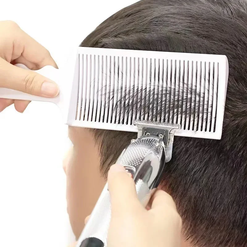 Peine que se decolora, cortadora de peluquero, mezcla plana, peine para cortar el pelo para hombres, cepillo que se desvanece resistente al calor, herramienta de estilismo de salón profesional