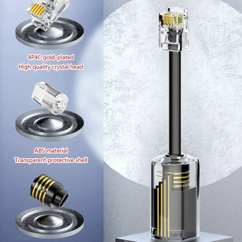 Detangler dây điện thoại 5asd cho văn phòng gia đình điện thoại cố định màu đen /trong