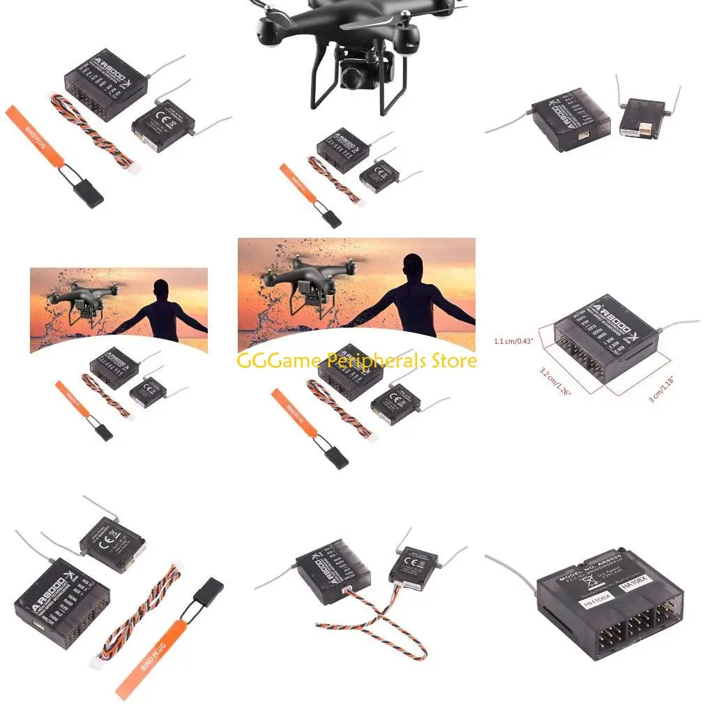 

U55B AR8000 2.4GHz 8CH Receiver for DX7s DX8 DX9 Dx18 Transmitters Wide Compatibility