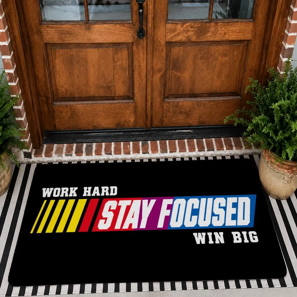 Keep Moving Forward Floor Mat Soft Flannel Rug Non Slip Washable Quick Dry Door Mat for Bathroom Kitchen Bedroom Home