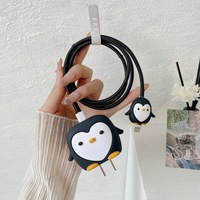 4 In 1 Penguin 20W Charger Cable Protector For iPhone 15 14 13Pro 12 11 Fast Charging Covers USB Data Cable Line Protection