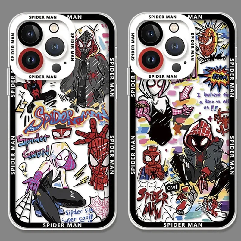 Anime Spider Man Case For Xiaomi 13T 12T 11T 10T 14 13 12 11 Lite 5G NE POCO F6 X6 Pro X3 NFC X5 X4 GT F3 F4 F5 M6 M5S C65 Capa