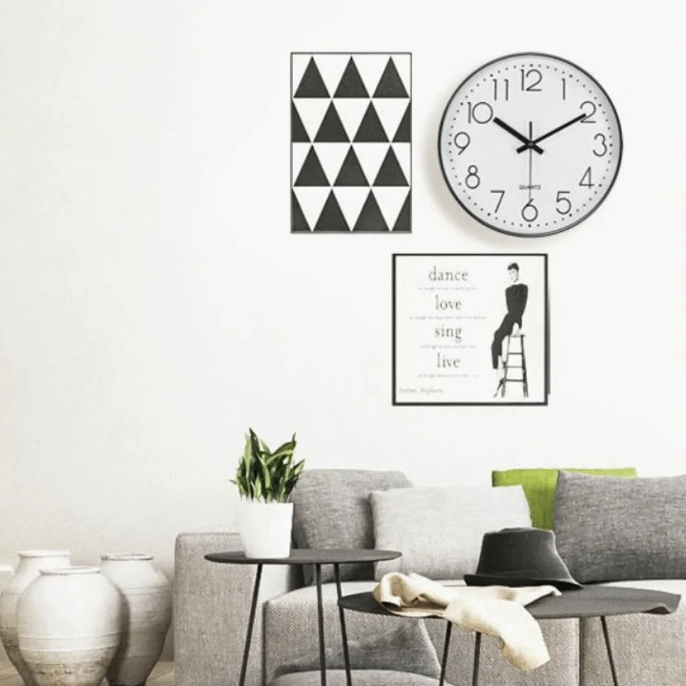 

Silent Nordic Wall Clock Non-Ticking Multi-color Round Hanging Clock Copper High-definition Wall Electronic Time Living Bedroom