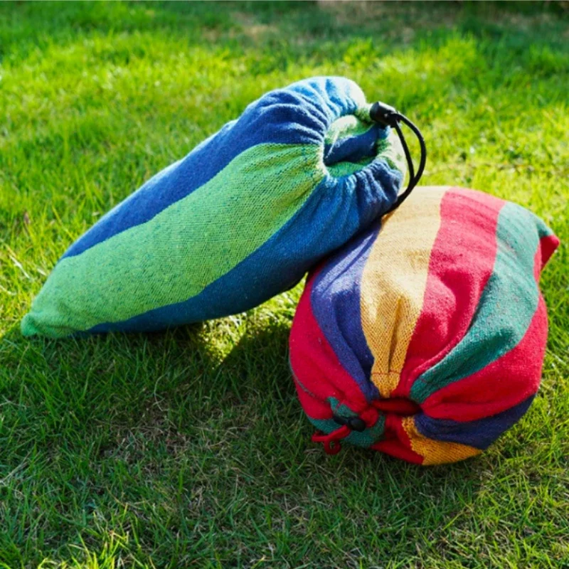 ロープフック付きポータブルダブルハンモック,キャリングバッグ,パティオ,裏庭,屋外,屋内ポーチ用のキャンプベッド