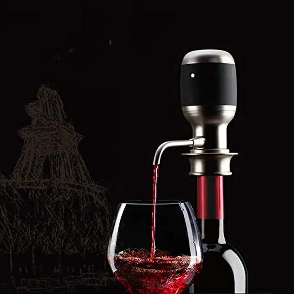 Portable Electric Red Wine Dispenser Decanter with Fresh-keeping Rubber Seal Durable Stainless Steel Easy One-touch Operation