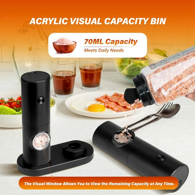 Electric Salt And Pepper Grinder Set, Battery Powered With Stand, Seasoning Tools