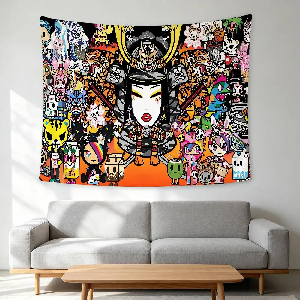 Japan T-Tokidokis Wall Hanging Tapestry Wall Hanging Psychedelic Hippie Tapestry Bedroom Decoration