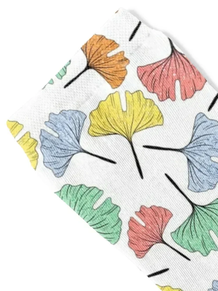 Ginkgo leaves pattern Socks winter thermal New year's cool Luxury Woman Socks Men's