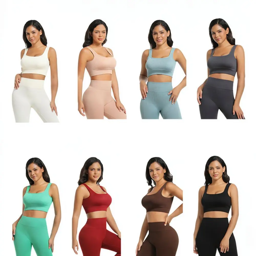 For For Miaoshihan Yoga Set Women Sports Fitness Workout Clothes High Waist Leggings Padded Top Breathable Running Apparel
