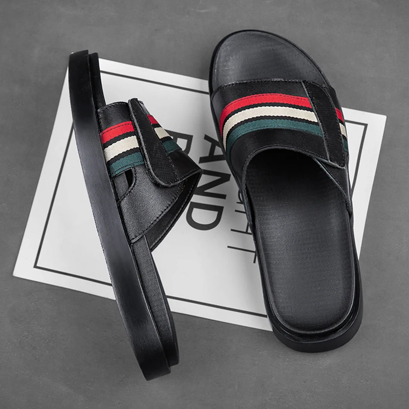 

DY2025 новые модные индивидуальные шлепанцы первого слоя из воловьей кожи