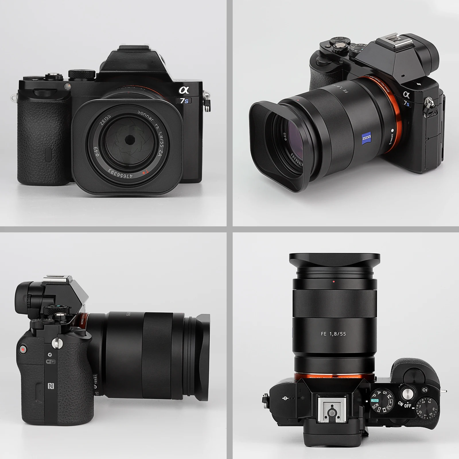 Haoge スクエアメタルレンズフードバヨネット ソニー FE 55mm f1.8 ZA