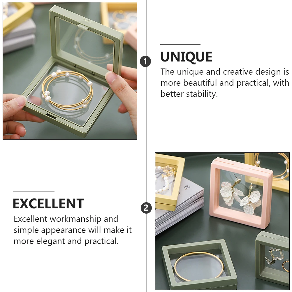 

3pcs Jewelry Box Transparent Storage Display Box For Rings Necklaces Earrings Organizer Rack Bracelet Display Container Creative