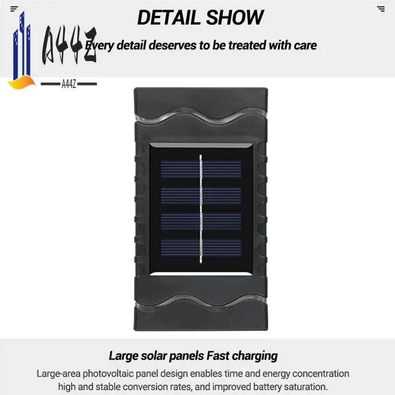 

A44Z-4Pcs Outdoor Solar Wall Lights, Square Wireless Sconces, IP65 Waterproof With Solar Panel
