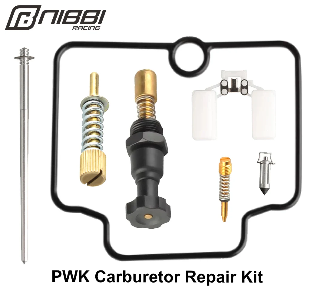 

NIBBI Motorcycle PWK Racing Carburetor Float Jet Needle Fuel Mixture Idle Speed Adjusting Screw Choke Plunger Repair Kit