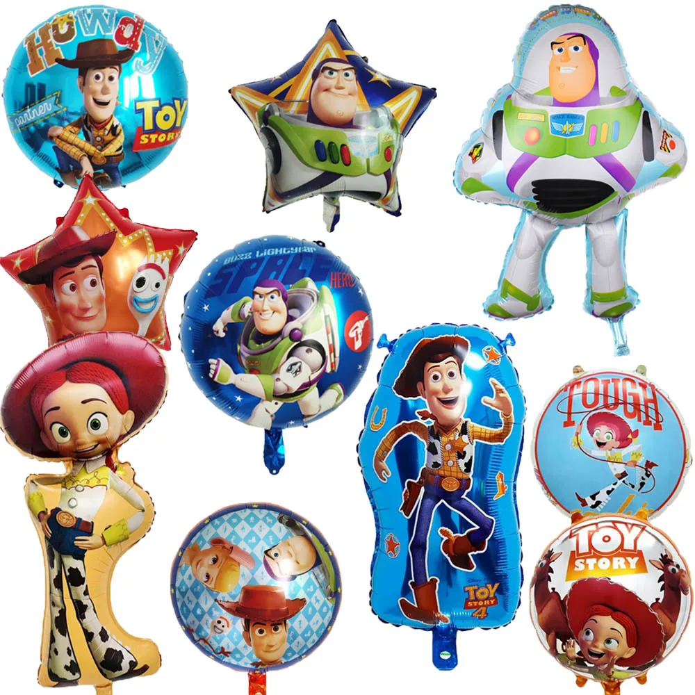 1/3/5 Uds Toy Story Cowboy Año ligero globo de aluminio suministros para fiesta de feliz cumpleaños Baby Shower decoración de fiesta para niños regalos