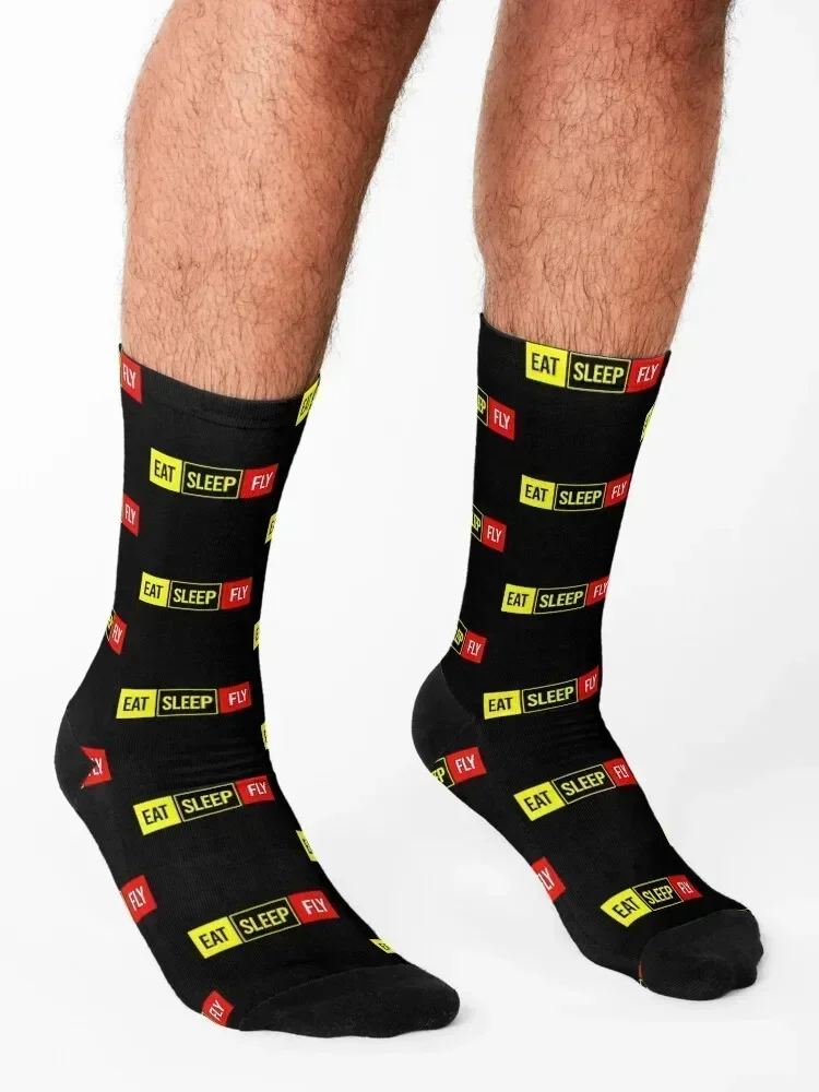 Eat Sleep Fly Socks loose valentine gift ideas Lots retro Socks For Girls Men's