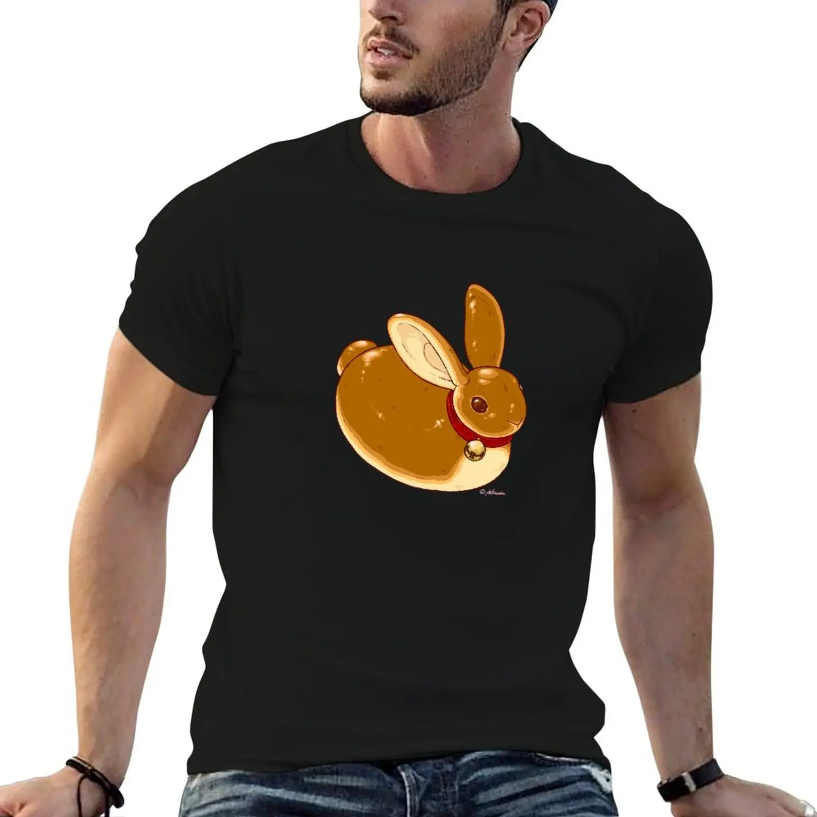 Bread bunny with bell mirrored without frame T-Shirt Work Outdoor Short Sleeve Tee