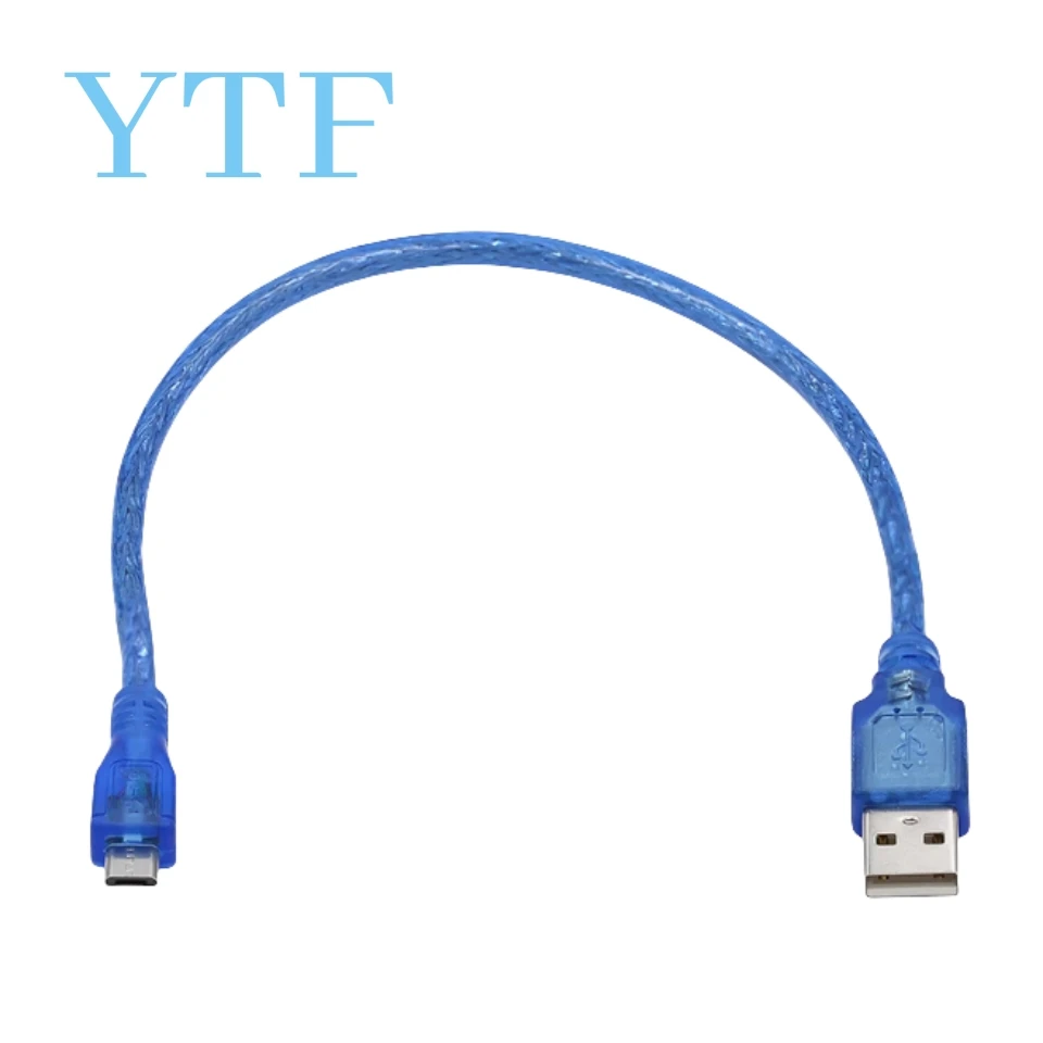 Cable USB de 30CM para Uno R3/Nano/MEGA/Leonardo/Pro Micro/azul de alta calidad un tipo USB/Mini/Micro/tipo-c Cable USB para Arduino