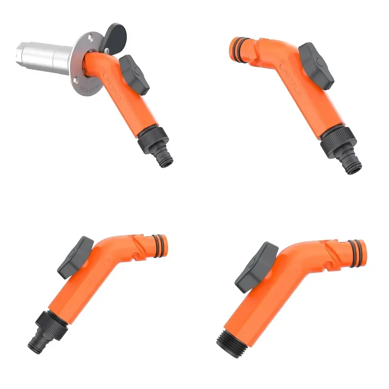 Angular Flush Quick Connect Hose Kit with Ball Valve for Marine with 1/2 NPT and 3/4 GHT Connectors